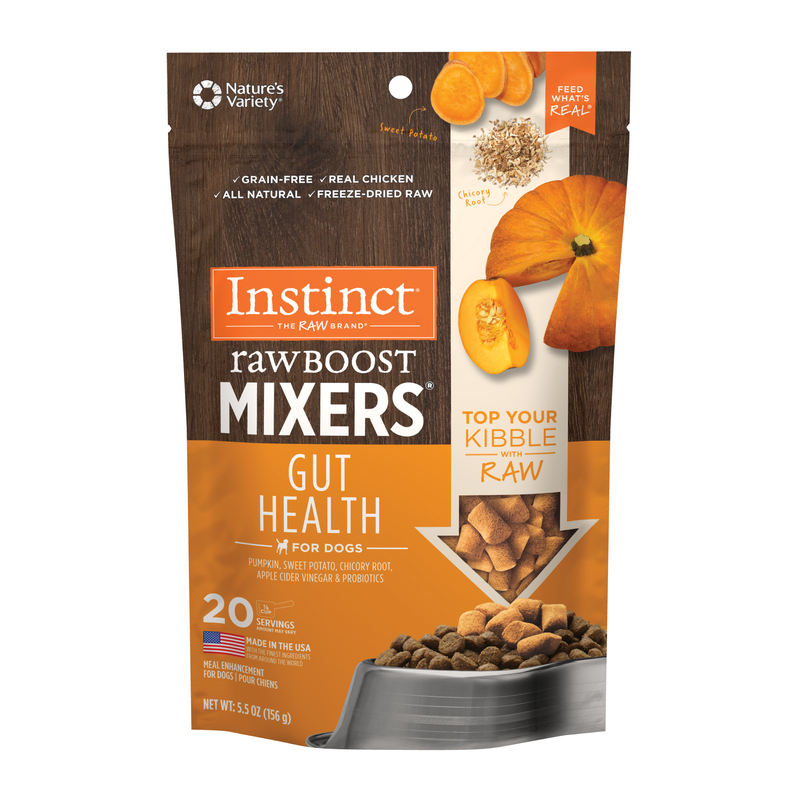 Instinct Raw Boost Mixers Gut Health Freeze-Dried Dog Food Topper, 5.5 oz. Bag