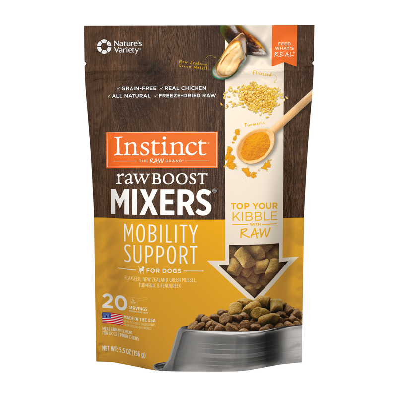 Instinct Raw Boost Mixers Mobility Support Freeze-Dried Dog Food Topper, 5.5 oz. Bag