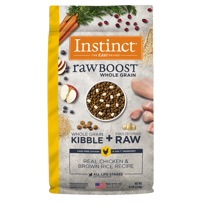 Instinct Raw Boost Whole Grain Chicken & Brown Rice Dry Dog Food, 4.5 lb. Bag