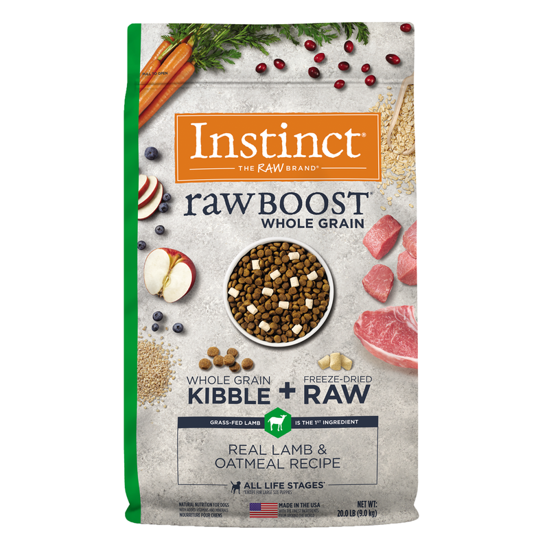 Instinct Raw Boost Whole Grain Lamb & Oatmeal Dry Dog Food, 20 lb. Bag