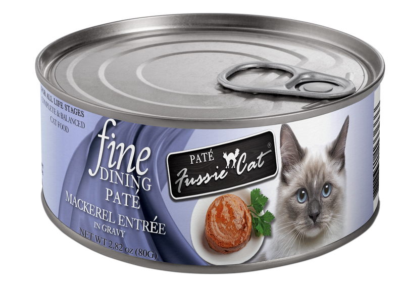 Fussie Cat Fine Dining Pate Mackerel Entree Wet Cat Food, 2.82oz