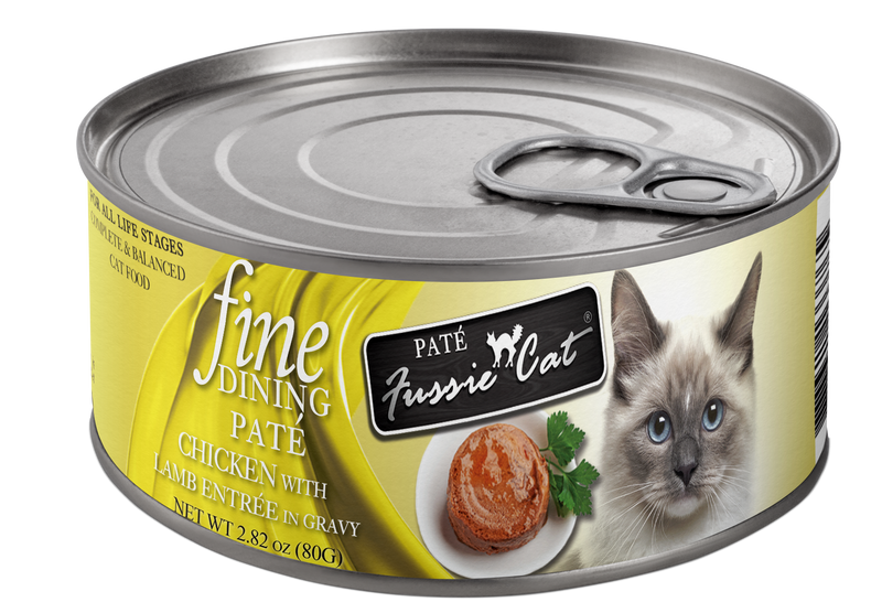 Fussie Cat Fine Dining Pate Chicken with Lamb Entree Wet Cat Food, 2.82oz