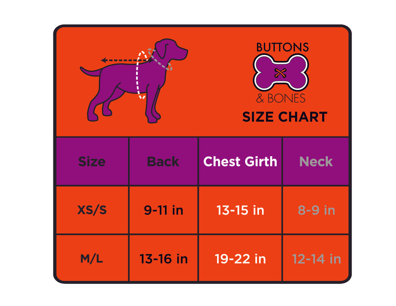 Dog Costume Size Chart