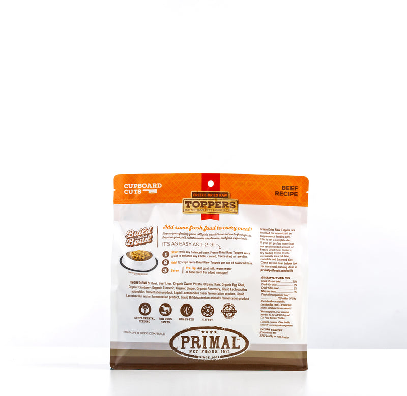 Primal 18oz Beef Cupboard Cuts Topper for Dogs & Cats