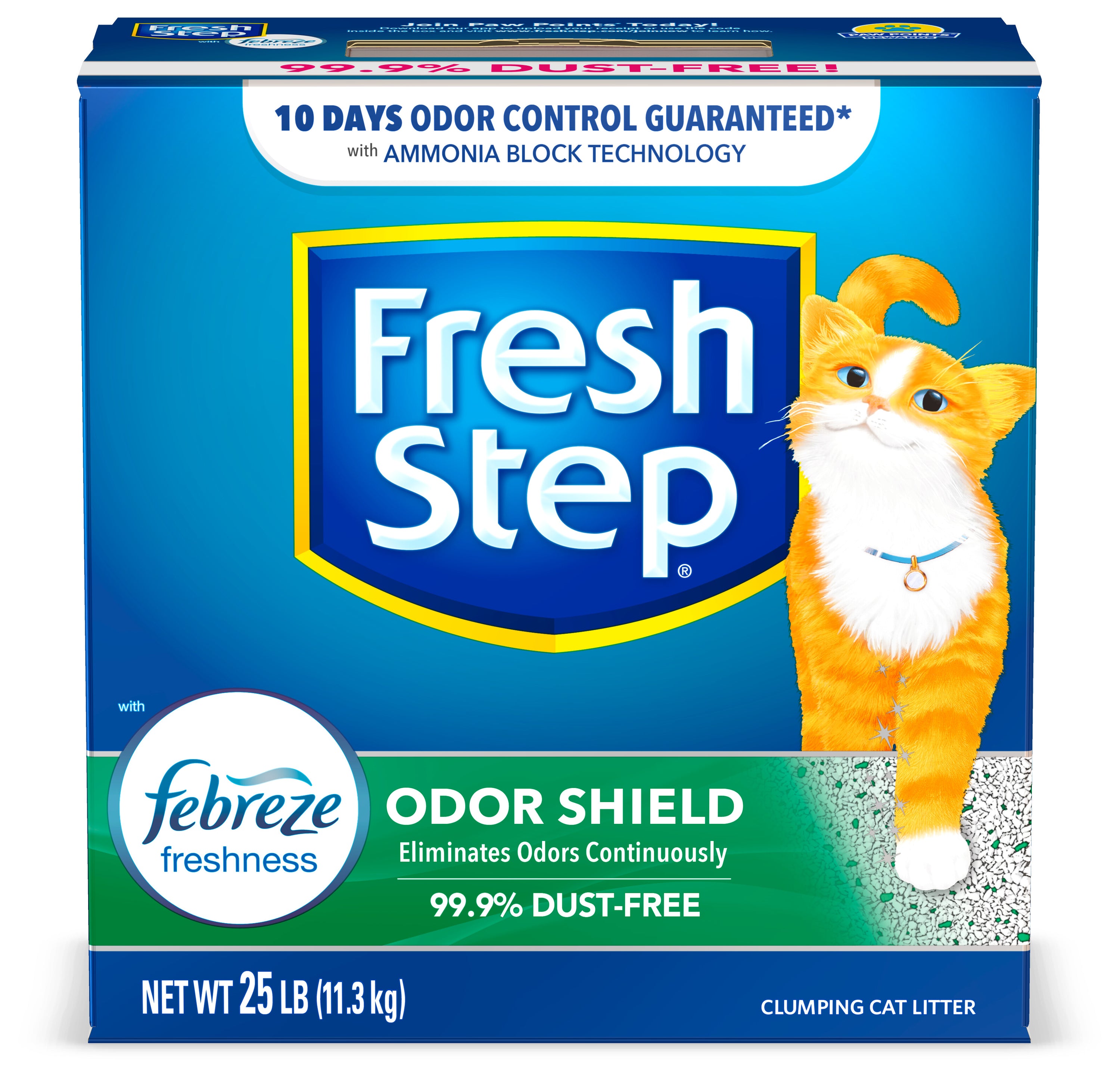 Fresh Step Odor Shield Scented Clumping Cat Litter with Febreze