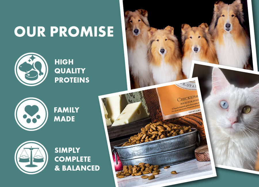 Our promise: High quality proteins, family made, simply complete& balanced