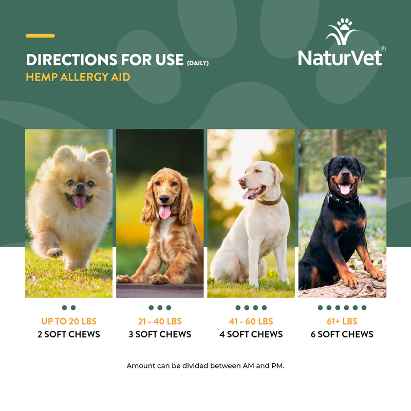 NaturVet Hemp Allergy Aid Plus Hemp Seed Supplement for Dogs