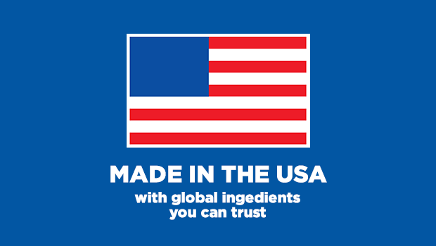 Made in the USA with global ingredients you can trust