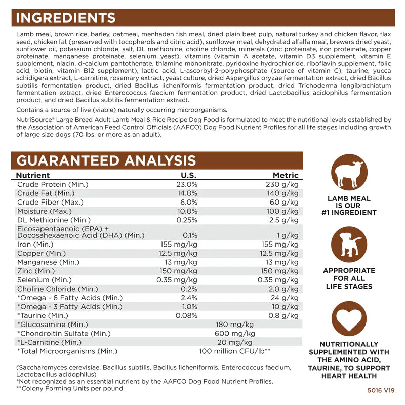 Large Breed Lamb Meal & Rice 26lbs