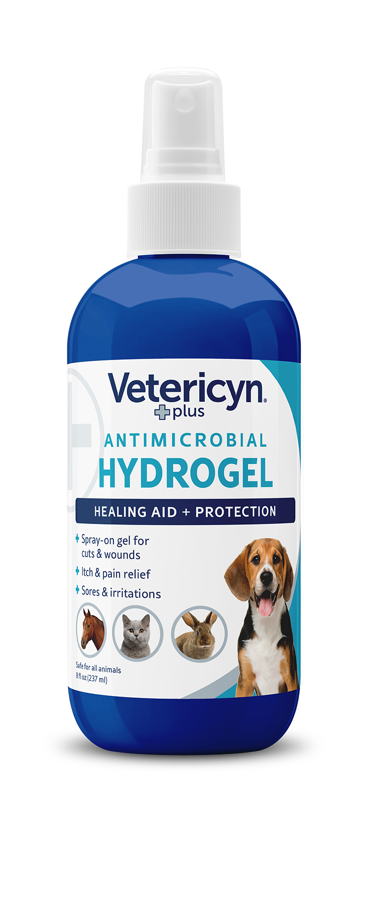 Vetericyn Plus Antimicrobial All Animal Wound Care Hydrogel Spray, 8-ounce