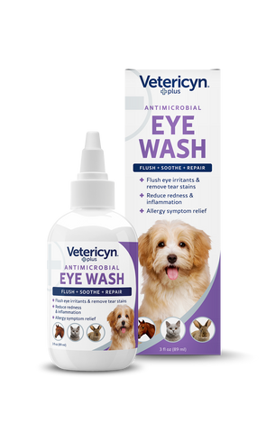 Vetericyn Plus Antimicrobial Eye Wash for Dogs & Cats, 3-ounce