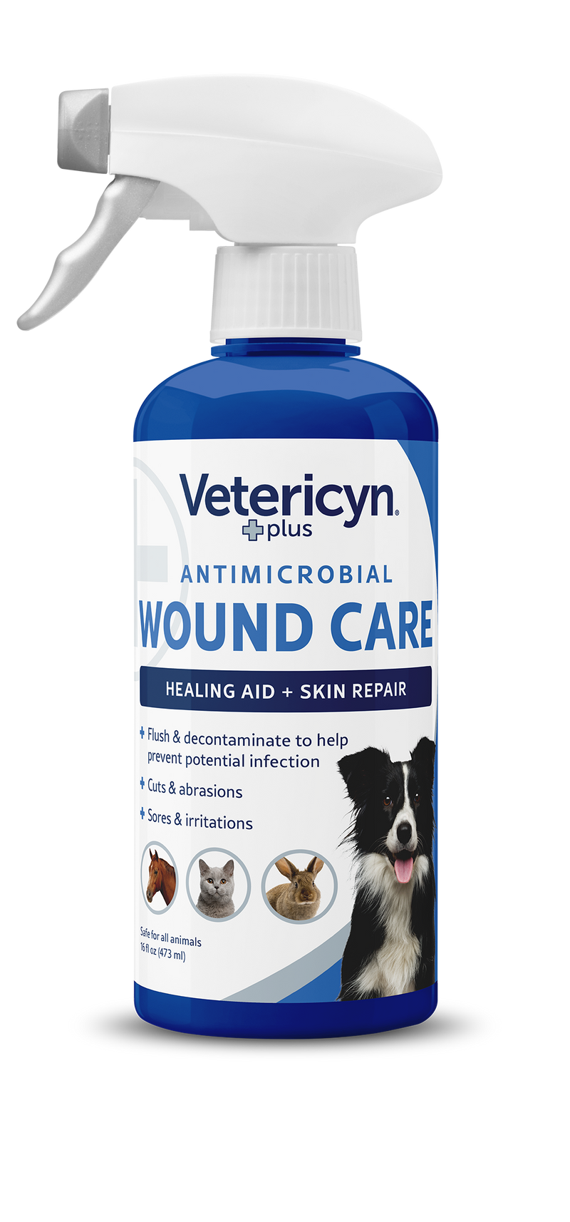 Vetericyn Plus Antimicrobial All Animal Wound Care Spray, 16-ounce