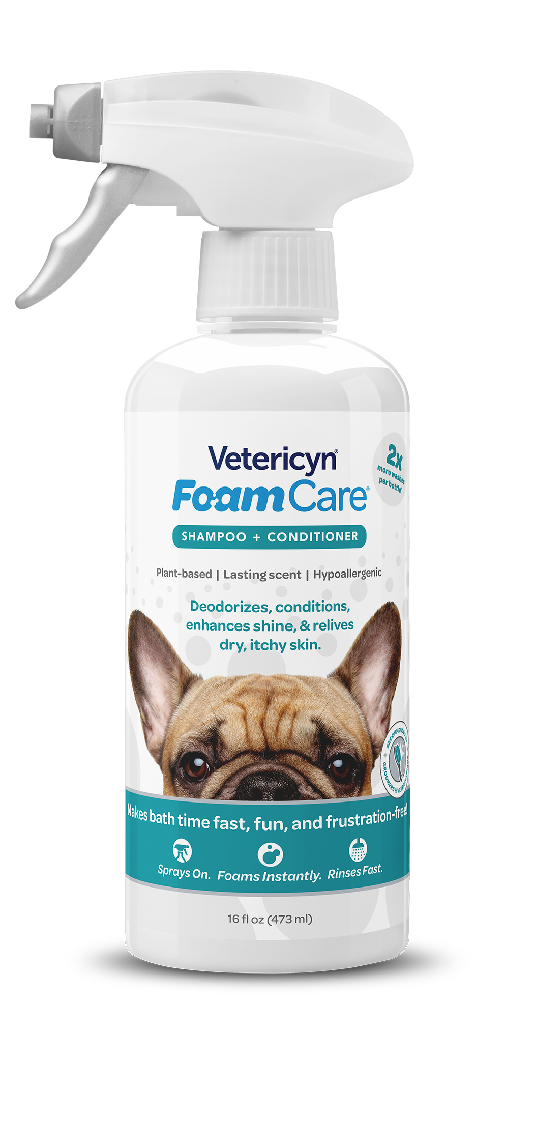 Vetericyn FoamCare Sprayable Shampoo Conditioner for Dogs Cats