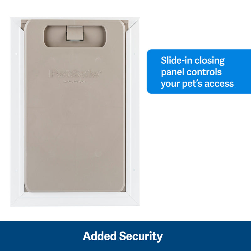 PetSafe® Freedom Aluminum Pet Door, White Added Security
