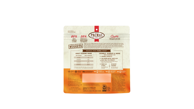 Primal 5.5oz Dog Freeze-Dried Nuggets Beef Recipe