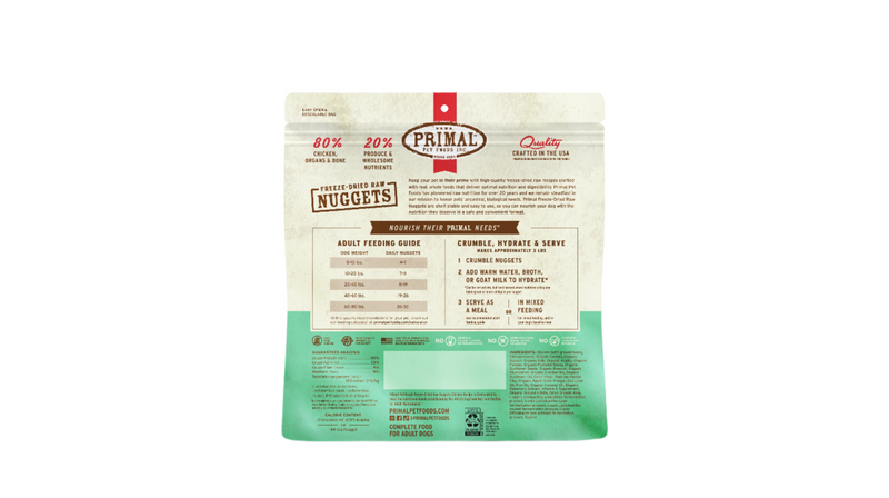 Primal 14oz Dog Freeze-Dried Nuggets Chicken Recipe