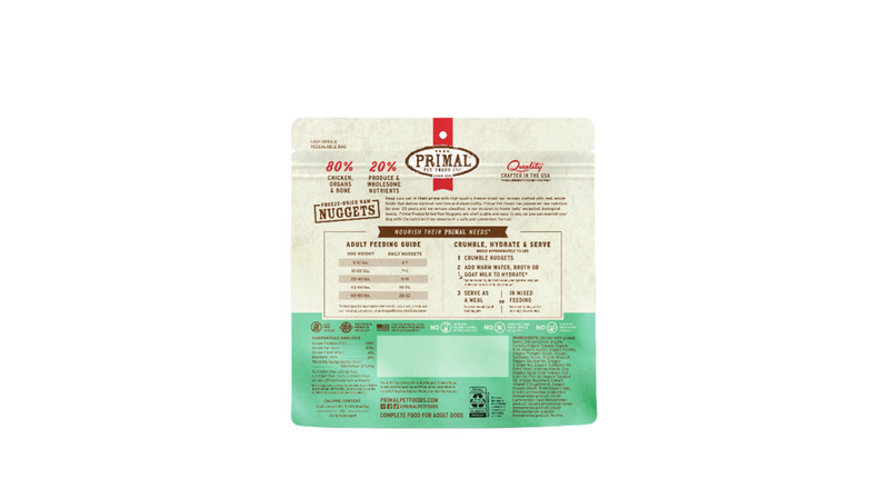 Primal 5.5oz Dog Freeze-Dried Nuggets Chicken Recipe
