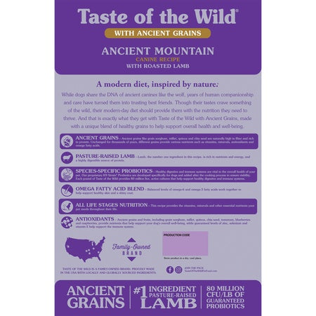 Taste of the Wild Ancient Mountain Canine Recipe with Roasted Lamb Dry Dog Food