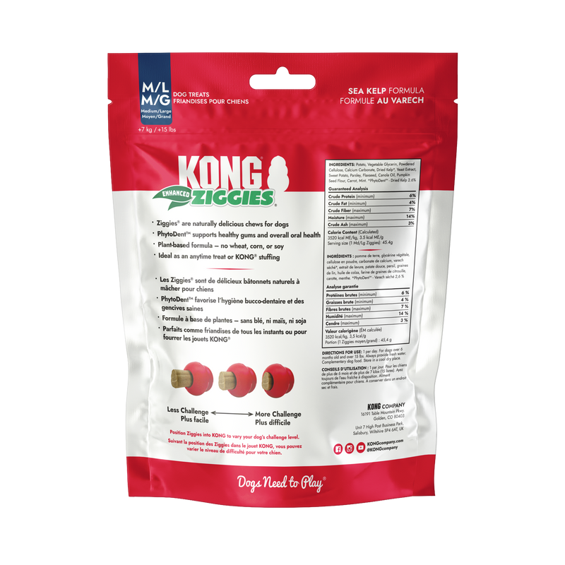 KONG Dog Ziggies Enhanced Md/Lg 8 oz
