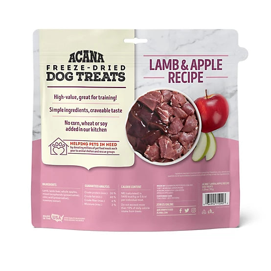 ACANA Freeze-Dried Lamb and Apple Recipe Dog Treats, 3.25 oz.