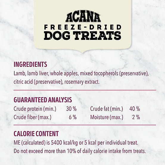 ACANA Freeze-Dried Lamb and Apple Recipe Dog Treats, 3.25 oz.