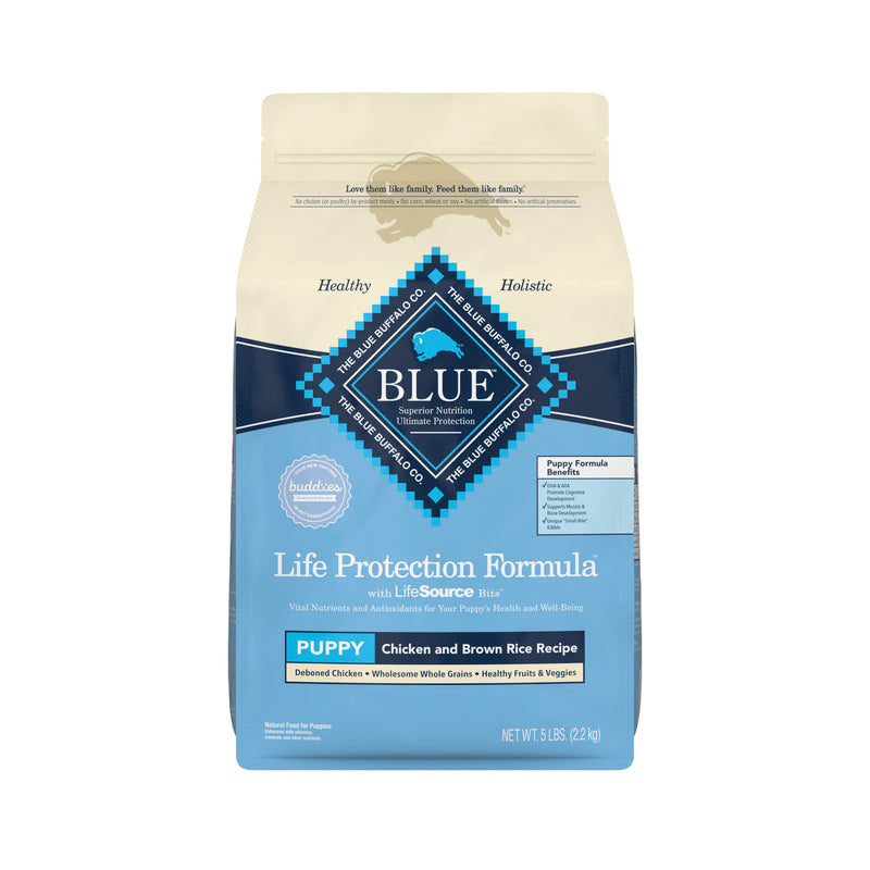 Blue Buffalo Life Protection Formula Natural Puppy Dry Dog Food, Chicken and Brown Rice 5 lb. Trial Size Bag