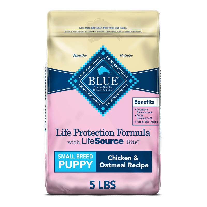 Blue Buffalo Life Protection Formula Natural Puppy Small Breed Dry Dog Food, Chicken and Oatmeal 5 lb. Trial Size Bag