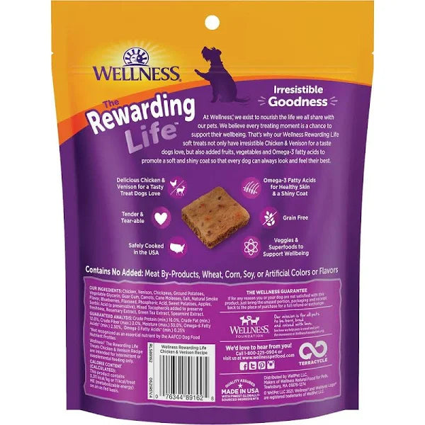Wellness WellBites Chicken & Venison Recipe Dog Treats, 6 oz. Bag