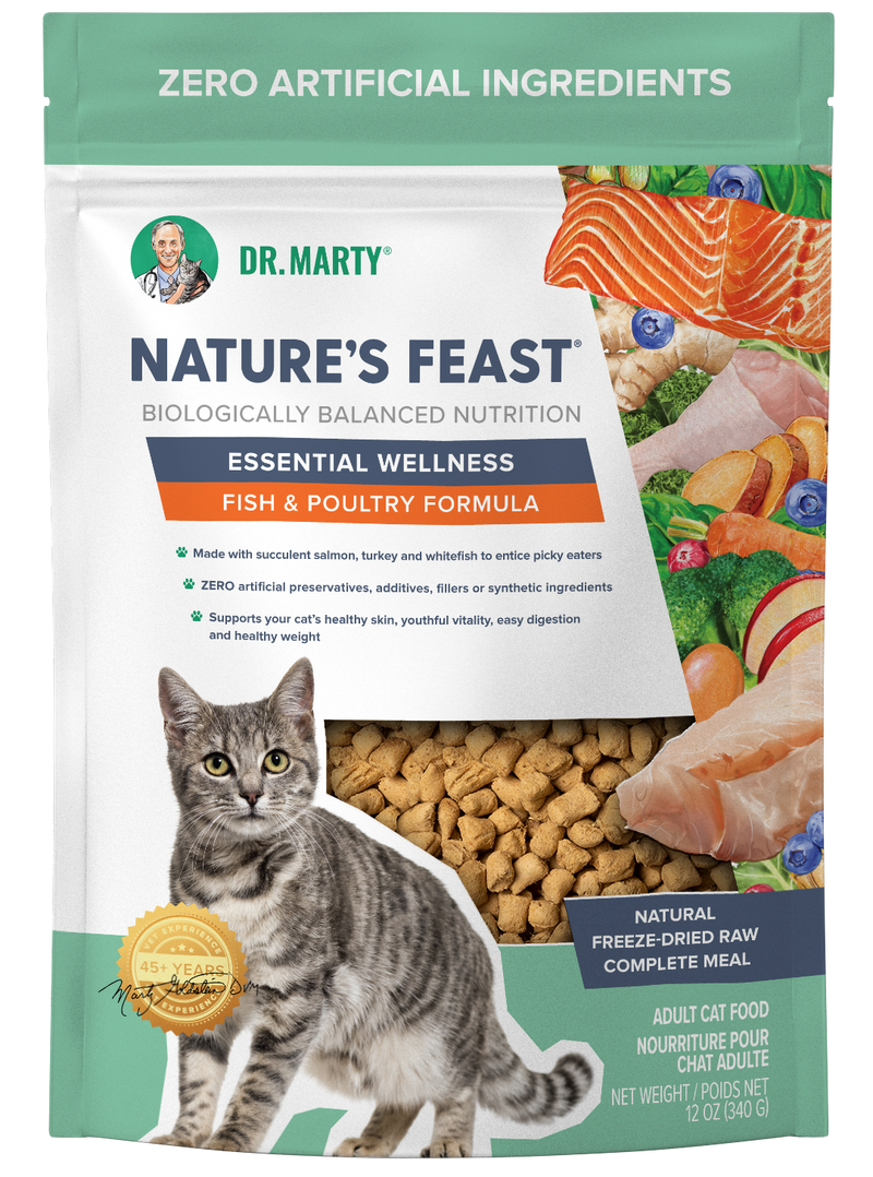 Dr. Marty Nature's Feast Essential Wellness Fish & Poultry Freeze-Dried Raw Cat Food