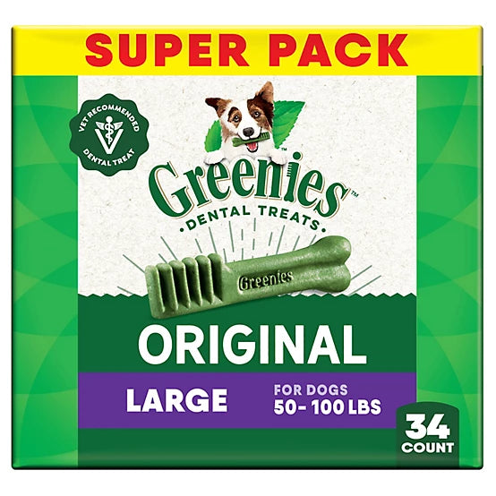 Greenies Dental Dog Treats for Large Dogs 50-100 lb.