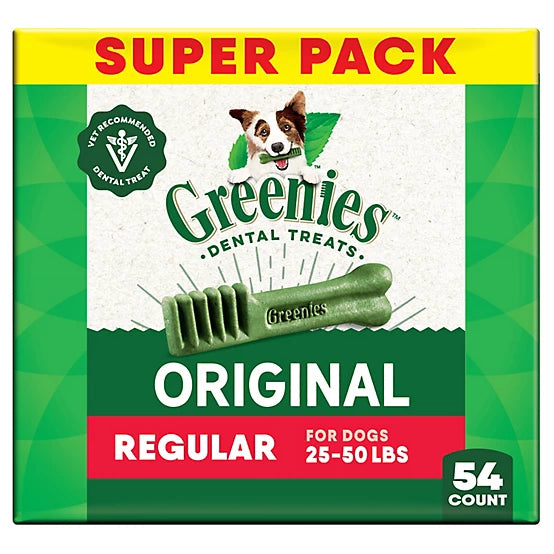 Greenies Dental Dog Treats for Regular Dogs 25-50 lb.