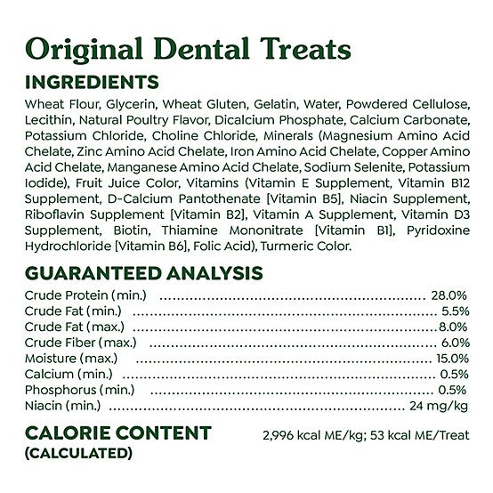 Greenies Dental Dog Treats for Regular Dogs 25-50 lb.