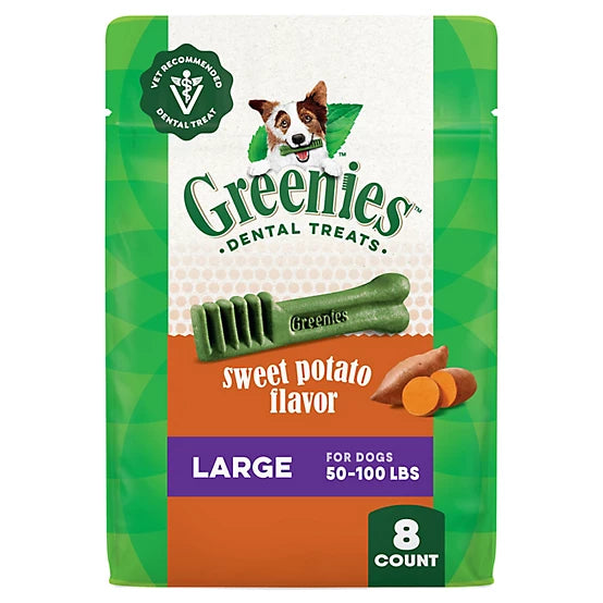 Greenies Large Natural Dog Dental Treats, Sweet Potato Flavor, 12 oz.