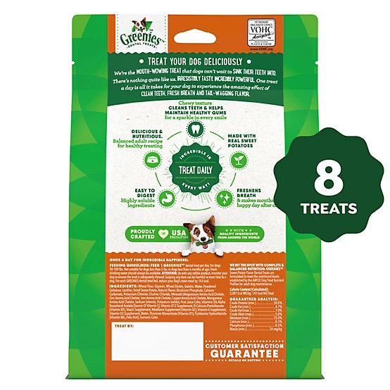 Greenies Large Natural Dog Dental Treats, Sweet Potato Flavor, 12 oz.