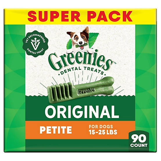 Greenies Original Petite Natural Dental Care Dog Treats, 54 oz., 90 ct.