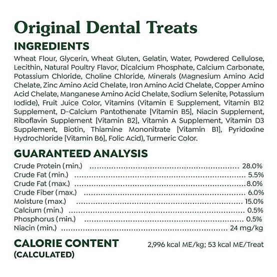 Greenies Original Petite Natural Dental Care Dog Treats, 54 oz., 90 ct.