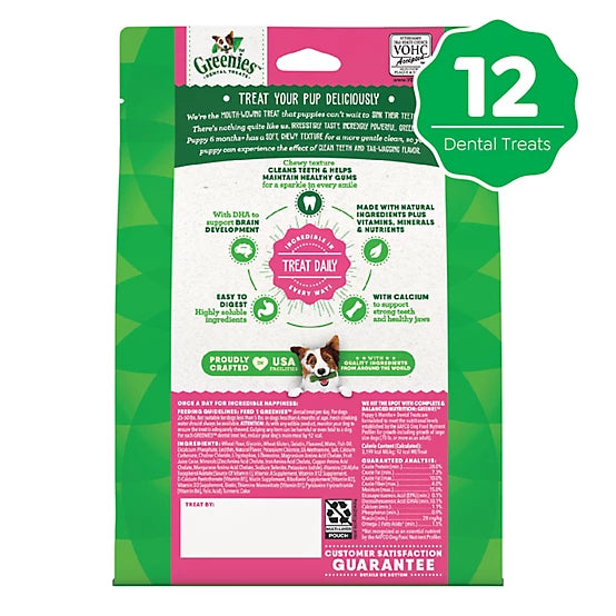 Greenies Puppy Regular Size Natural Dental Dog Treats, 12 oz.