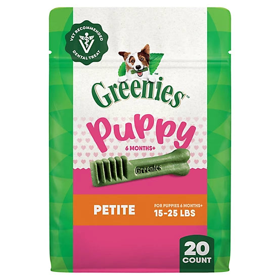 Greenies Puppy Petite Size Natural Dental Dog Treats, 12 oz.