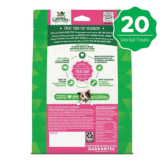 Greenies Puppy Petite Size Natural Dental Dog Treats, 12 oz.