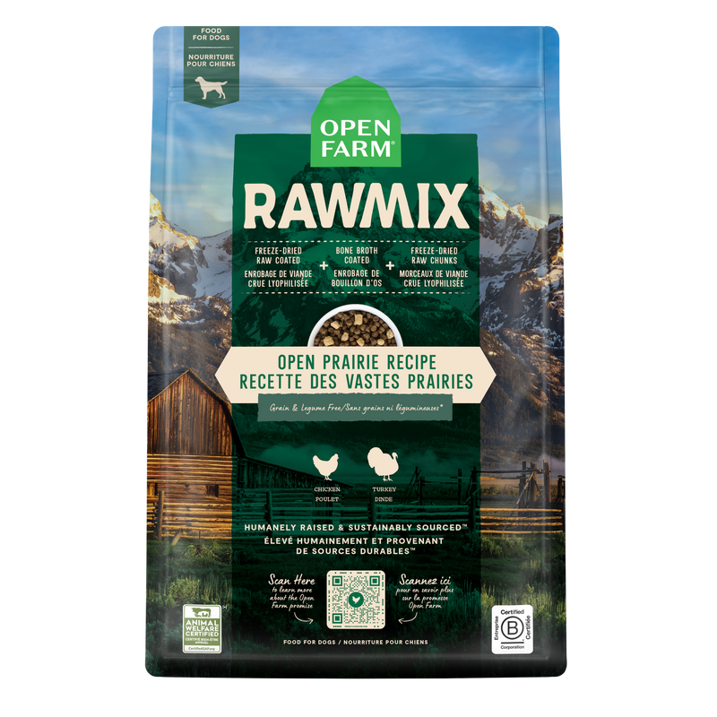 Open Farm RawMix Open Prairie Grain-Free Dog Kibble, 20lbs