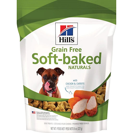 Hill's Pet Nutrition Grain Free Soft-Baked Naturals Dog Treats, Chicken & Carrots, Treats, 8 oz.