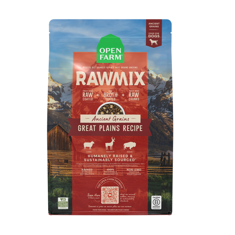 Open Farm RawMix Great Plains Ancient Grains Dog Kibble, 20lbs