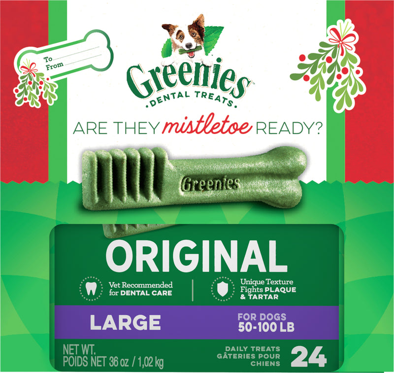 GREENIES Original Large Natural Dog Dental Care Chews Oral Health Dog Treats, 36 oz. Pack (24 Treats)