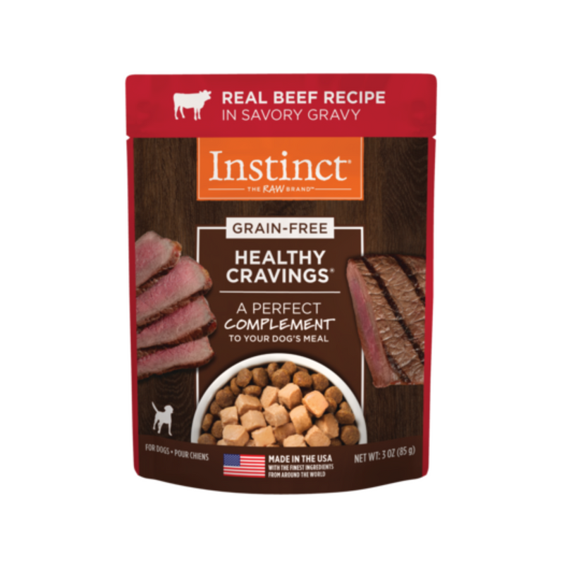 Instinct Healthy Cravings Beef Wet Dog Food Topper, 3 oz. Pouch