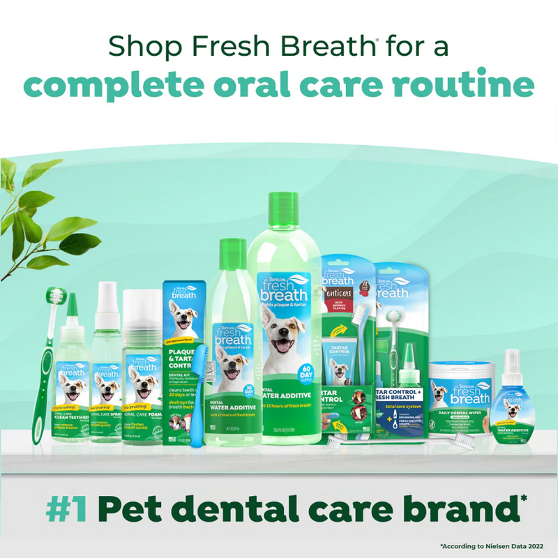 TropiClean Fresh Breath Finger Dental Wipes for Pets