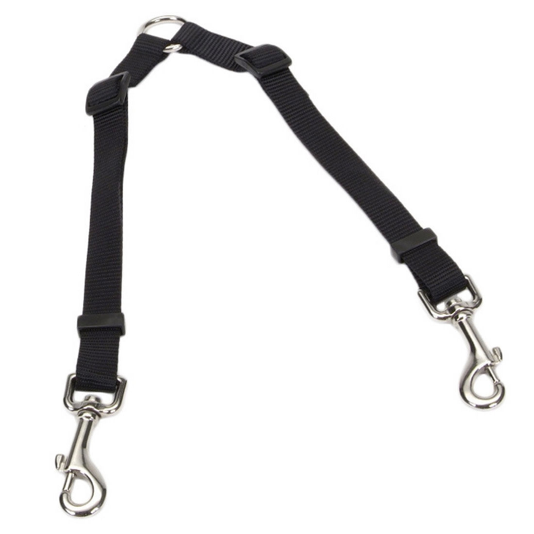 Coastal Pet Two Dog Adjustable Nylon Coupler Black