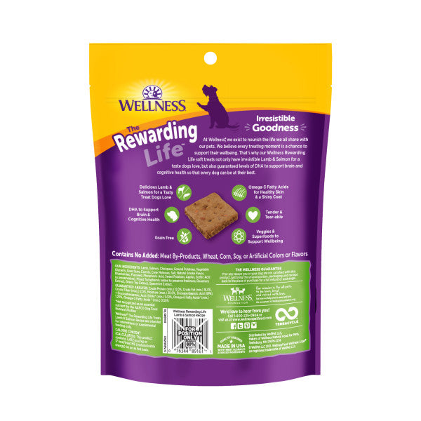 Wellness Rewarding Life Lamb & Salmon Recipe Dog Treats, 6 oz. Bag
