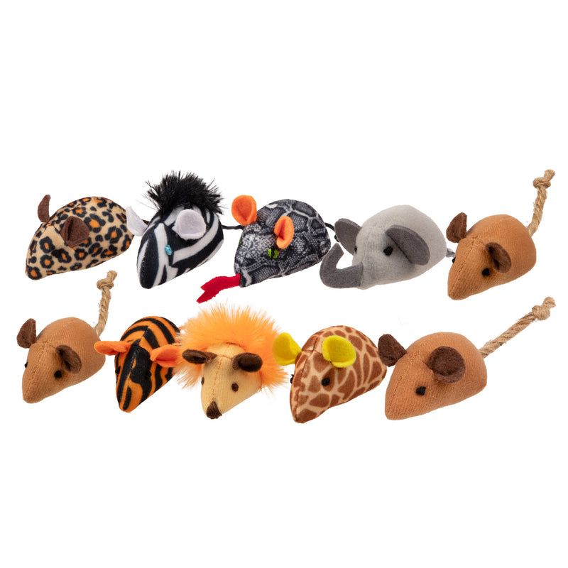 SMARTYKAT INSTINCTS Safari Skitters Catnip Mice Cat Toys 10PK