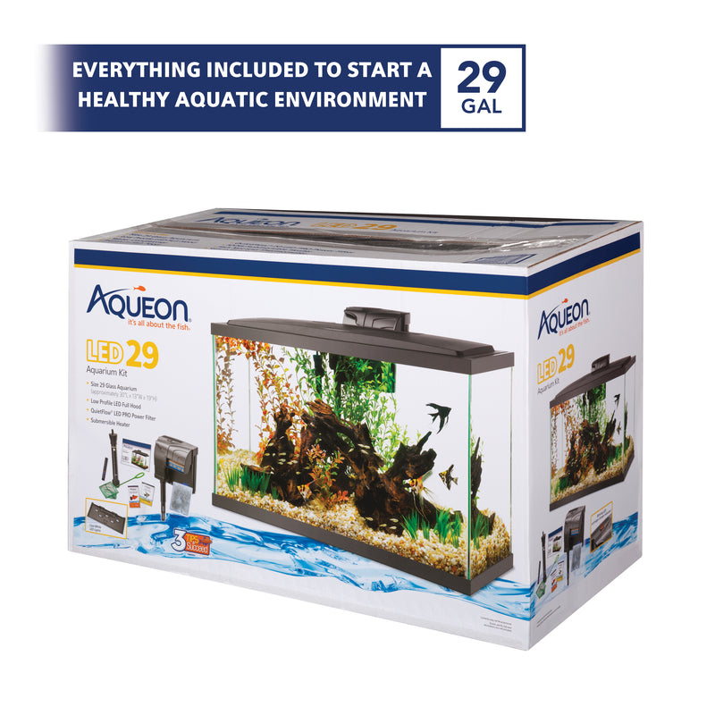 Aqueon Aquarium Starter Kit with LED Lighting 29 Gallon