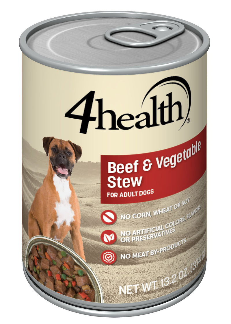 4health with Wholesome Grains Beef & Vegetable Stew Canned Dog Food, 13.2 oz.